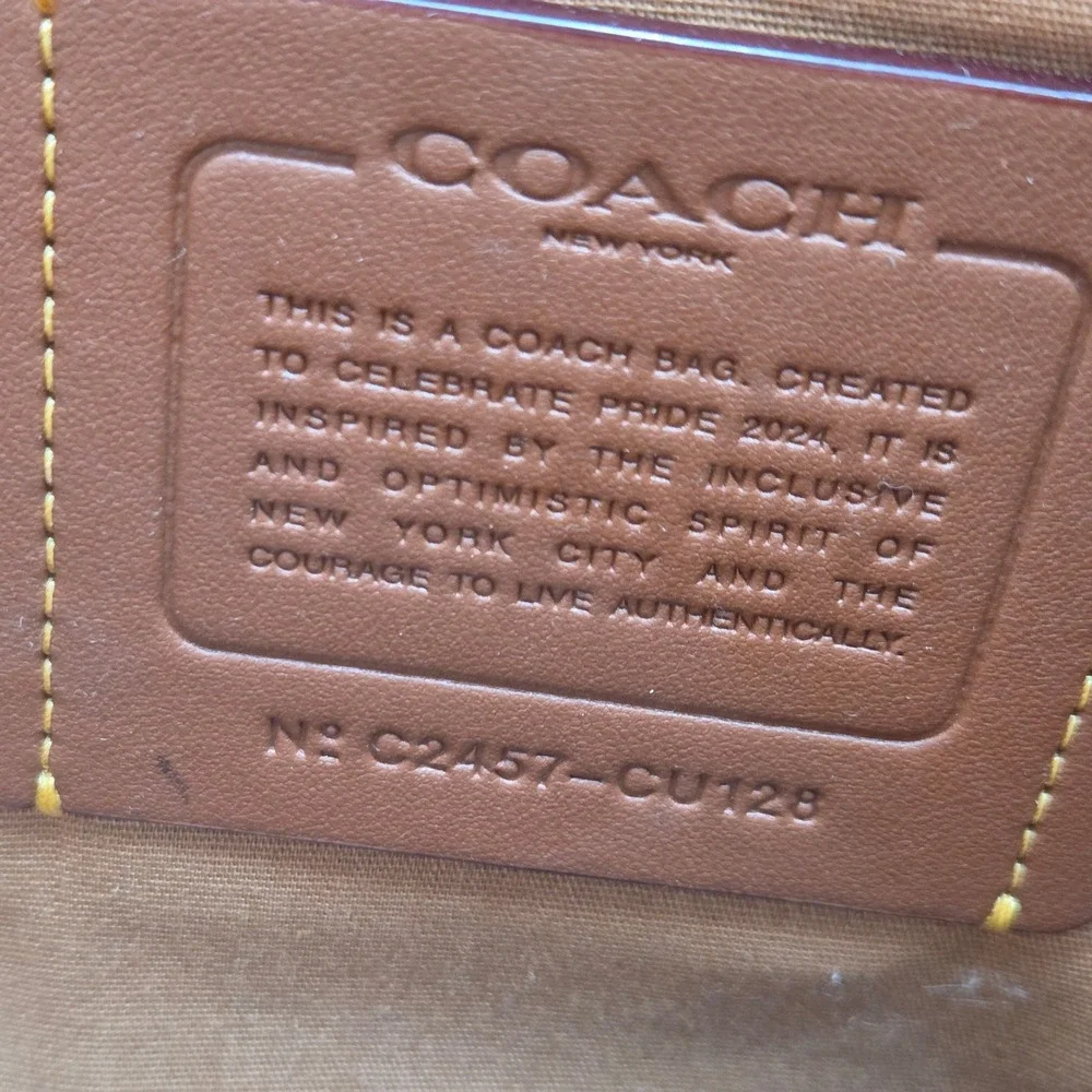 Coach NEW Rainbow Tie Dye Cargo Tote Bag CU128 Canvas‎ 2-Way Purse - Picture 9 of 9